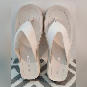 White Soda platform sandals size 8